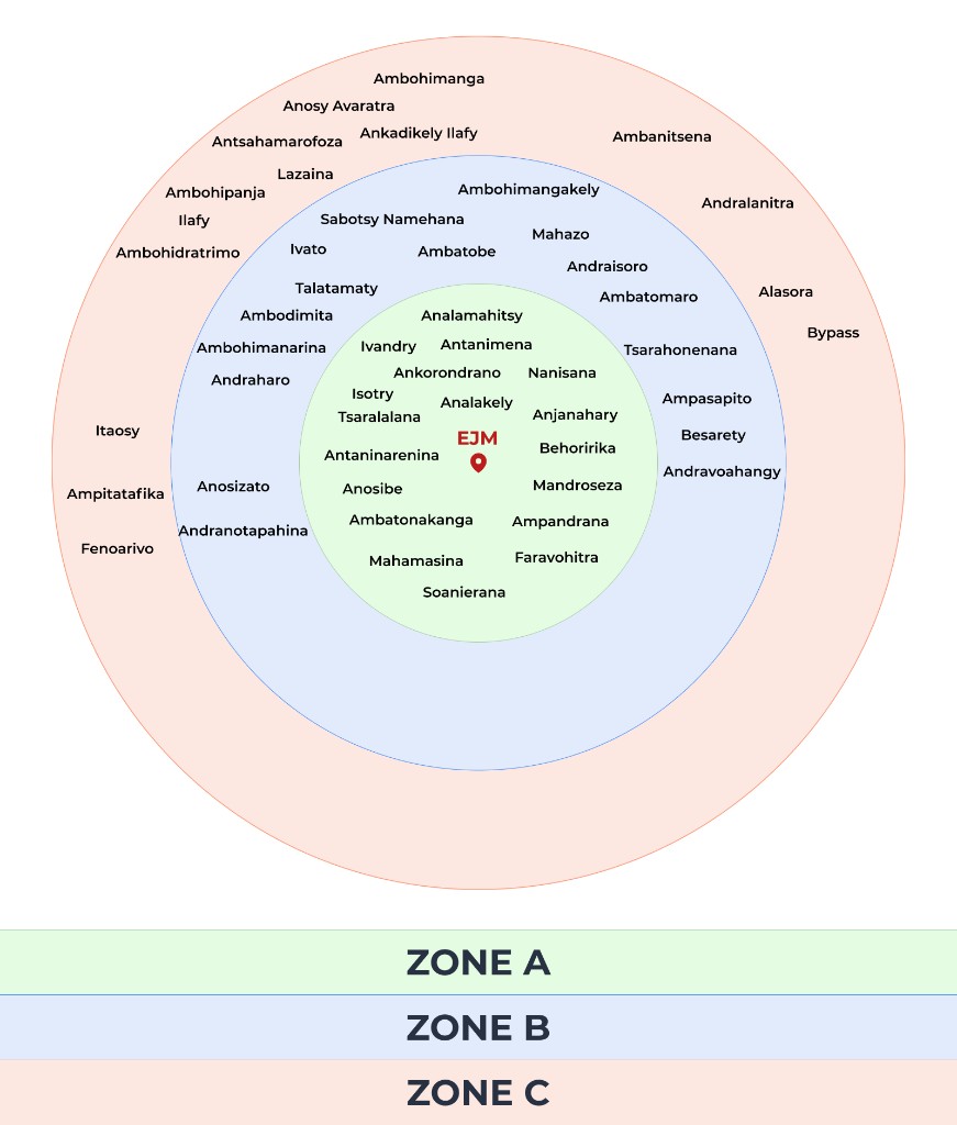 Carte des zones de livraison
